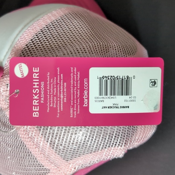Mattel, Berkshire Fashions,Barbie Pink/White Trucker Hat,NWT. - Picture 4 of 8